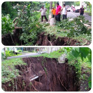 Sejumlah Titik di Bitung Terkena Longsor, Mantiri Langsung Lokasi