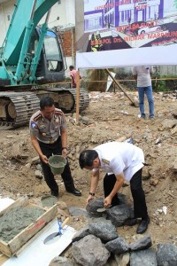 Peletakan Batu Pertama Pembangunan Gedung Satpas, GSVL Berharap Selesai Desember