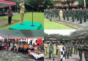 Jadi Irup, Bupati VAP Serahkan Simbol Gerak Jalan  Peleton Beranting Yudha Wastu Pramuka Jaya