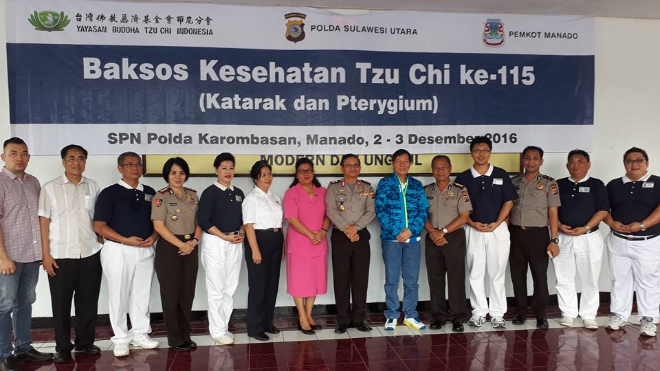Kapolda Sulut dan Walikota Manado Hadiri Baksos Kesehatan Tzu Chi ke 115