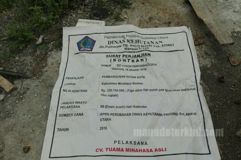 Disengaja Atau Tidak…..? Faktanya Papan Proyek Pembangunan Hutan Kota Tidak Terpasang