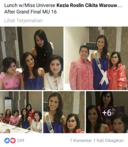 Pemprov Sulut Komitmen Dukung Kezia Warouw di Kontes Miss Universe