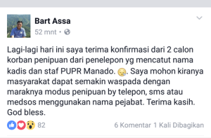 Astaga… Nama Kadis PUTR Manado Mulai Dicatut