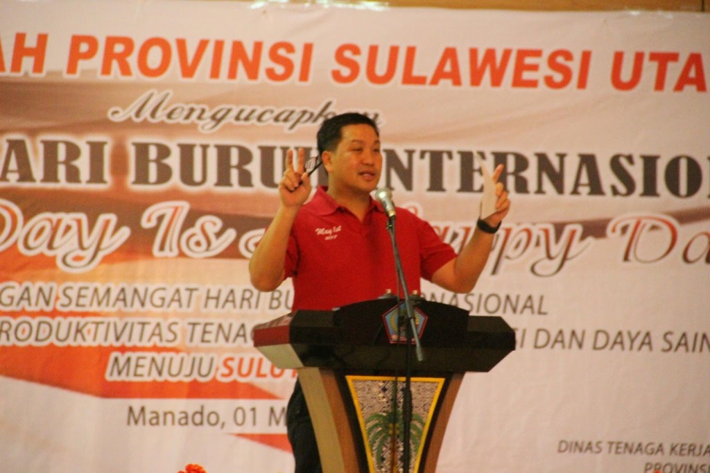 Untuk Kemajuan Bangsa, Wagub Sulut : Buruh Harus Tingkatkan Etos dan Disiplin Kerja