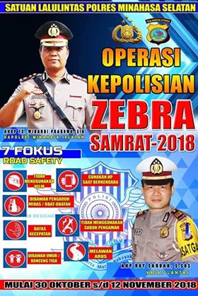 Gelar Operasi Zebra, Ini Sasaran Polres Minsel