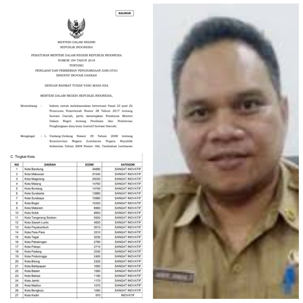 Pemkot Bitung Raih Penghargaan Inovasi Daerah Terbaik