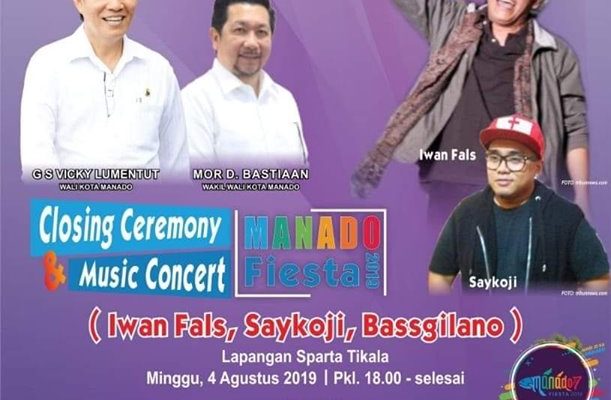 Iwan Fals, Saykoji dan Bassgilano Hibur Closing Ceremony Manado Fiesta 2019