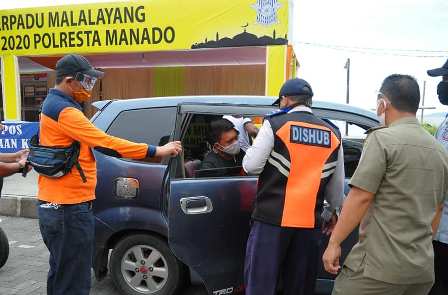 Dishub atur lalin di pos kontrol kesehatan batas Kota Manado