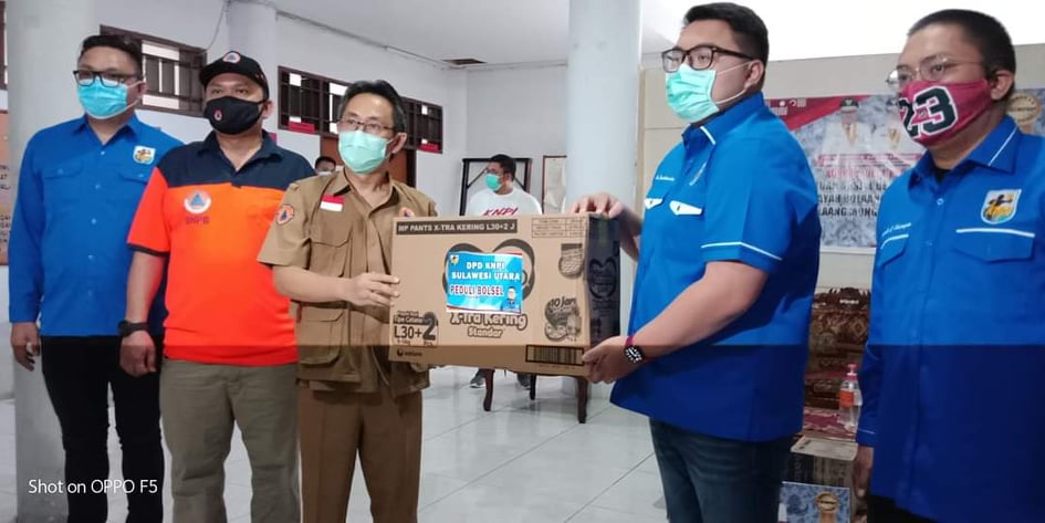 KNPI Sulut Salurkan Bantuan Bencana