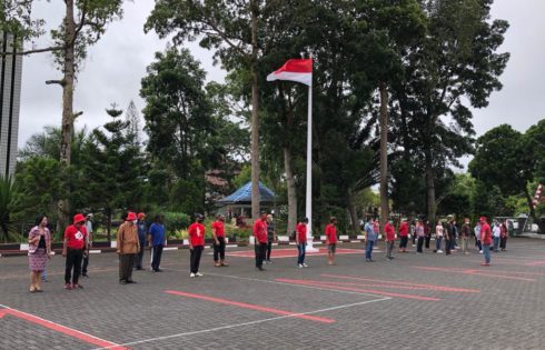 Wakili Bupati, Talumewo Pimpin Apel Kerja Dalam Rangka Penanaman Pohon Tabebuya