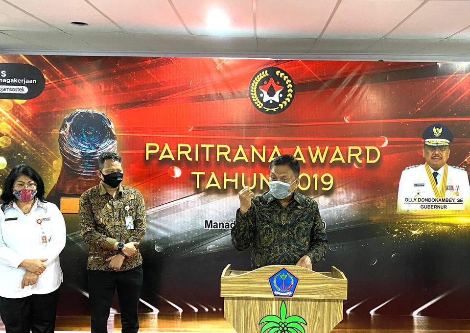 Pemprov Sulut Juara 1 Tingkat Nasional Penghargaan Paritrana Award 2019
