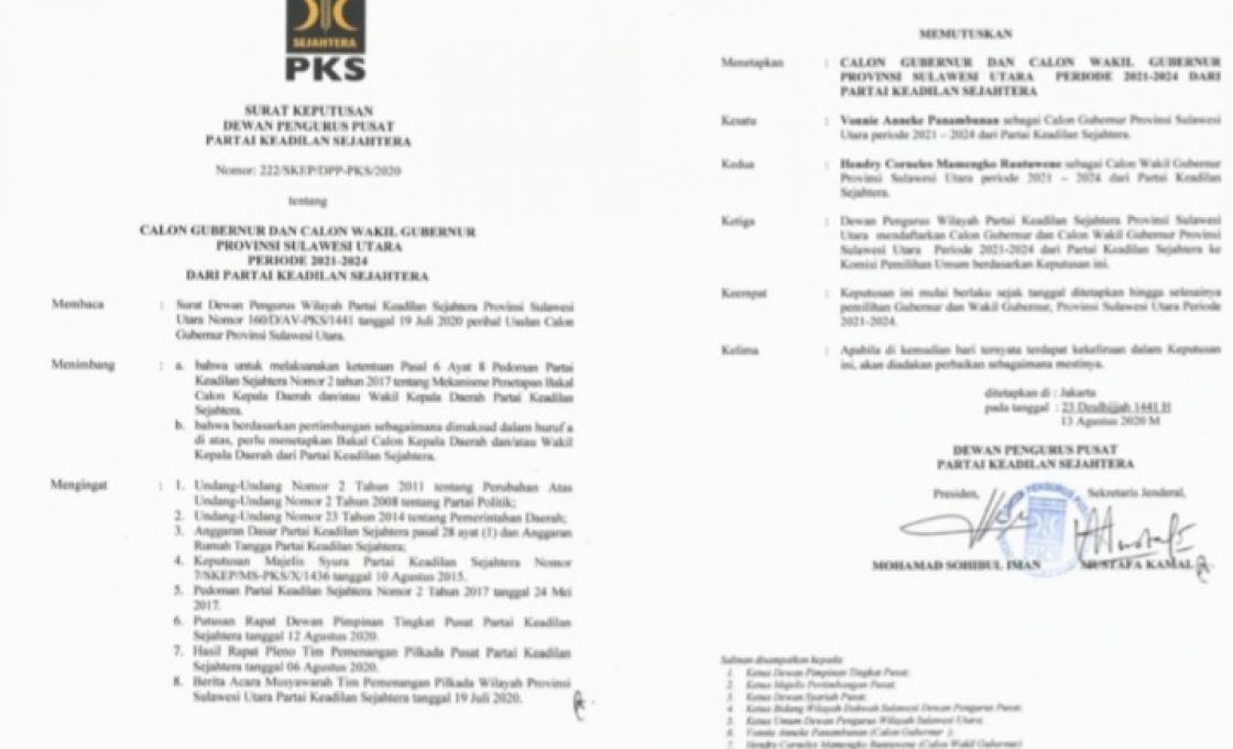 Pilkada Sulut, PKS Dukung VAP-HCMR