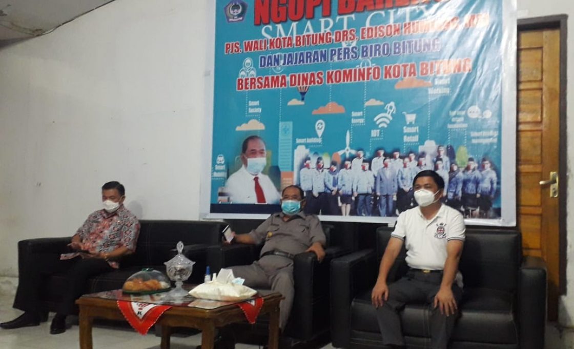 Pers Biro Bitung Ngopi Bareng Pjs Wali Kota