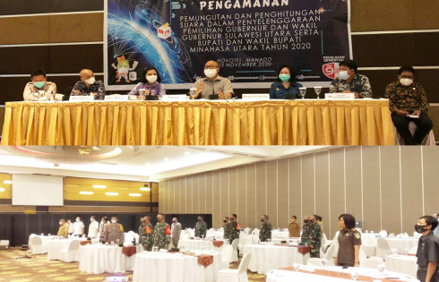 Dihadapan Forkopimda Minut, KPU RI Tegaskan Protokoler Kesehatan di 9 Desember