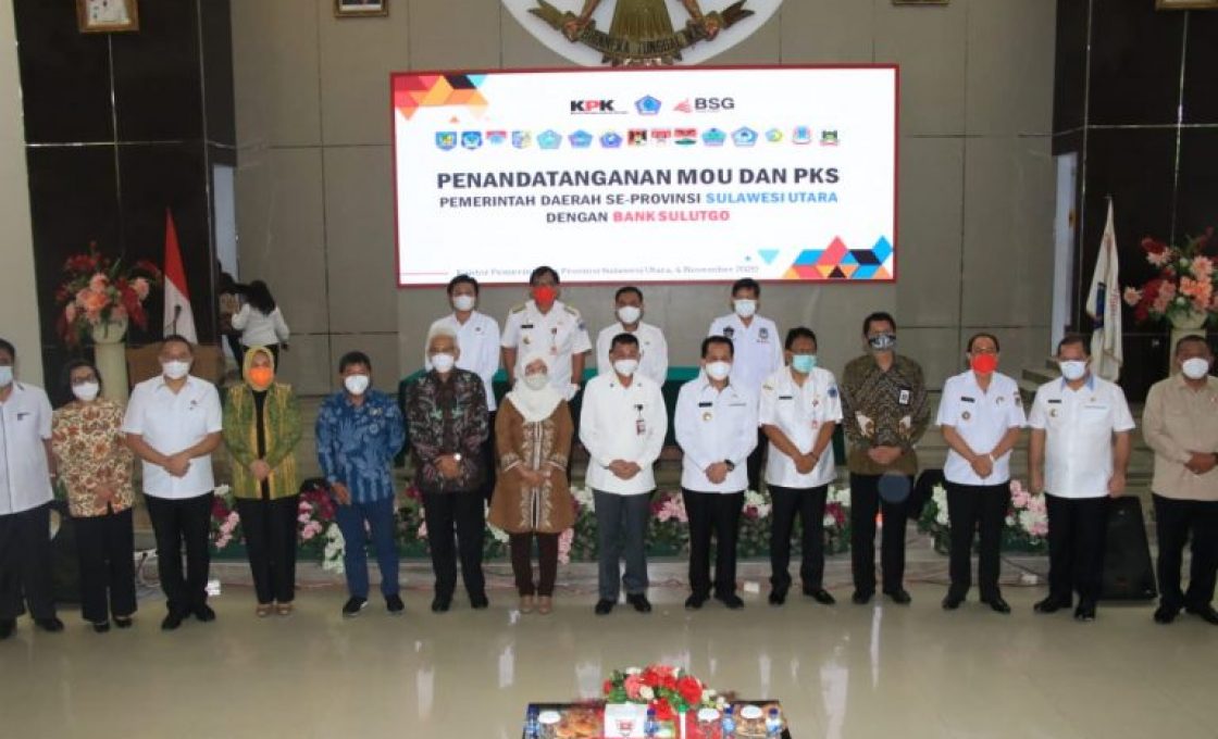 KPK Saksikan MoU Tax Online Bank SulutGo-Pemda se-Sulut