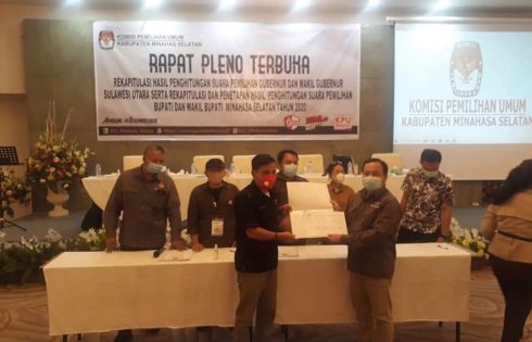 Pleno Rekapitulasi KPU, FDW-PYR Raih Suara Terbanyak di Pilkada Minsel