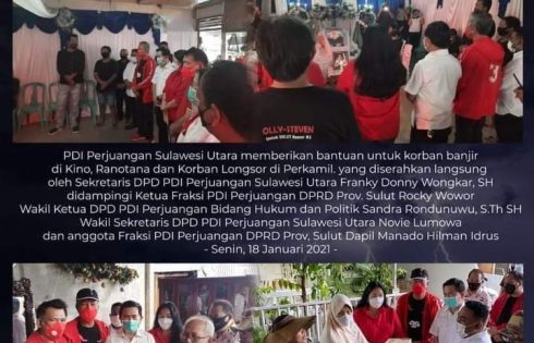 Peduli Bencana, PDI-P Sulut Salurkan Bantuan