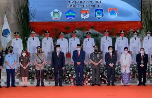 Olly Dondokambey Lantik 5 Pasangan Kepala Daerah Terpilih Hasil Pilkada Serentak 2020