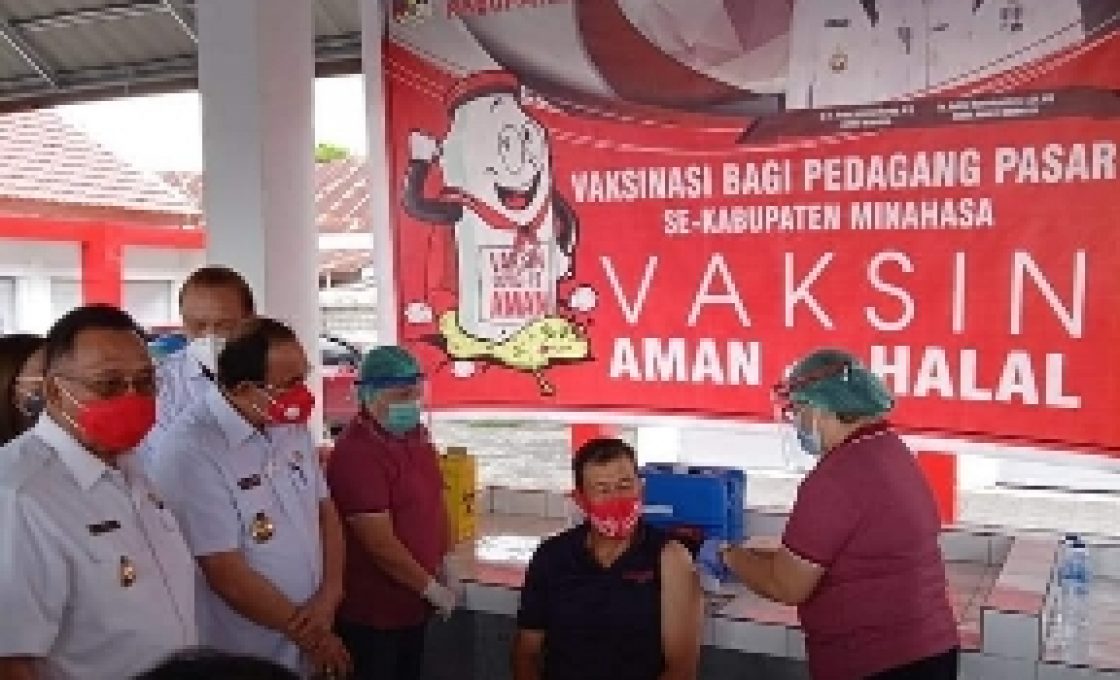 ROR-RD Pantau Vaksinasi Pedagang di Pasar Tondano