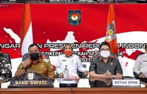 Bersama Forkopimda, Wabup RD Ikuti Rakor Dengan Jokowi