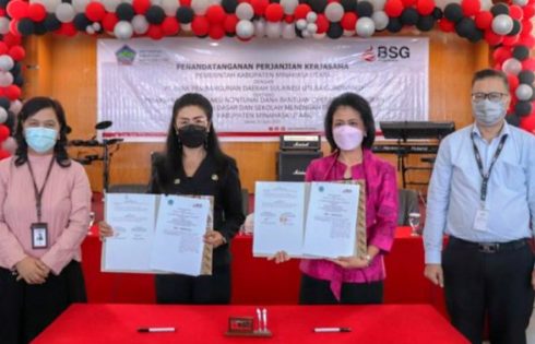 Teken MoU, Pemkab Minut Percayakan BSG Transaksi Non-Tunai Dana BOS