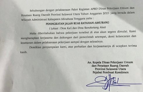 Bupati JS Buktikan Janji Perbaikan Peningkatan Jalan Penghubung Ratahan-Amurang