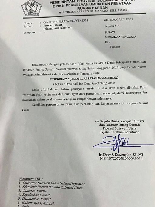 Bupati JS Buktikan Janji Perbaikan Peningkatan Jalan Penghubung Ratahan-Amurang