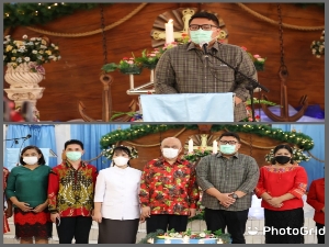 Rio Dondokambey Ibadah Sambut Natal Bersama Kerukunan Keluarga Pendeta dan Guru Agama