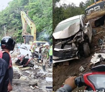 Gunung Potong Kembali Memakan Korban, Mobil Truk Hatam Sejumlah Pengendara, 4 Korban Luka