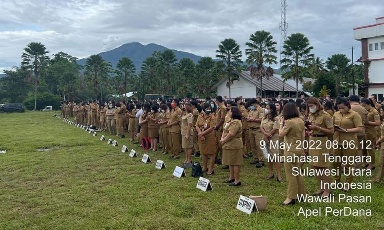 Gelar Apel, Pemkab Mitra Canangkan Bulan Bakti Gotong Royong