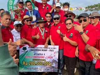 Kuda Milik Olly Dondokambey Juara di Kejurnas Pacuan Kuda 2022