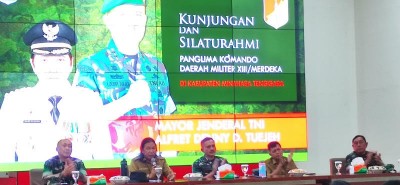 Pangdam XIII Merdeka Kunjungi Mitra, Bupati: Sinergriras Dengan TNI Harus Terjaga