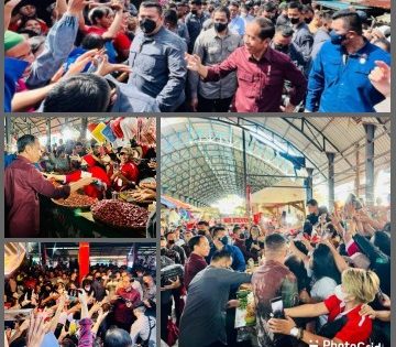 Jokowi Turun ke Pasar Karombasan Manado, Ratusan Warga dan Pedagang Histeris