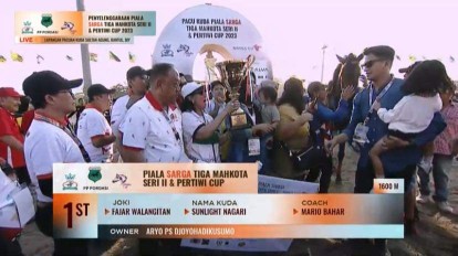 Kuda Milik OD, Kuasai Piala Sarga Tiga Mahkota Jogjakarta