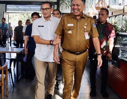 Tiba di Manado, Sandiaga Uno Gandeng Gubernur Olly Dondokambey
