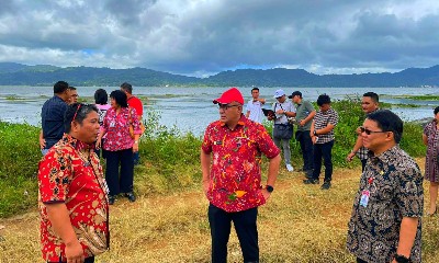 Sekprov dan Rio Dondokambey Pantau Persiapan Kejuaraan Dunia Ski Air di Danau Tondano