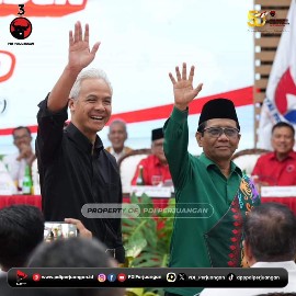 Pasangan Capres-Cawapres Ganjar Pranowo-Mahfud MD Disambut Antusias PDI-P Sulut