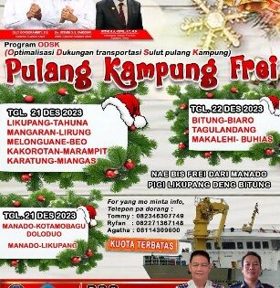 Jelang Natal, Pemprov Sulut Sediakan Mudik Gratis