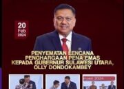 Gubernur Sulut Olly Dondokambey Raih Pena Emas dari PWI