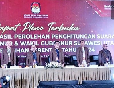 Hari Kedua, Pleno KPU Sulut Fokus Penghitungan Suara Untuk 5 Kab/Kota