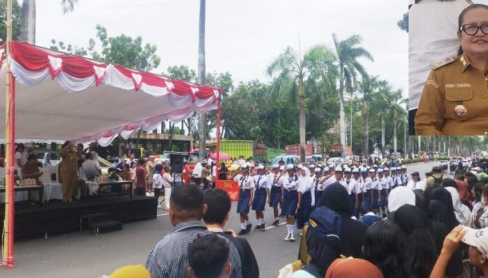 Ratusan Siswa SMP dan SMA Antusias Ikuti Lomba Gerak Jalan Semarak HUT RI di Kota Bitung