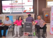 Sambut Hari Jadi ke-74 Humas Polri, Puluhan Polisi Polres Kotamobagu Lakukan Donor Darah