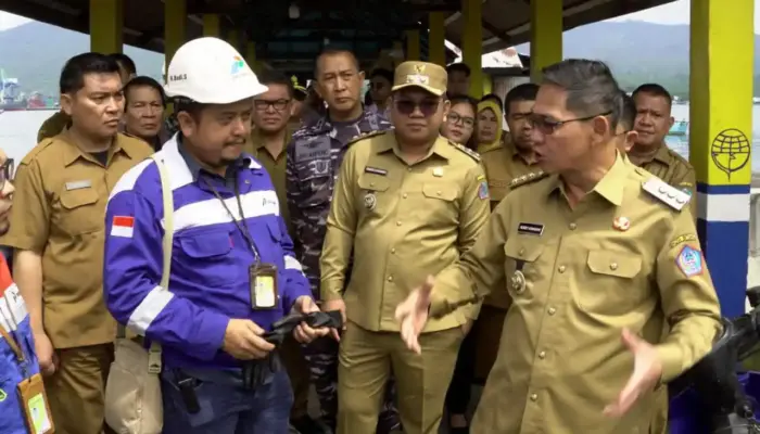 Penyaluran BBM Satu Harga di Pulau Lembeh, Pemkot Bitung Gandeng Forkopim dan Pertamina Tinjau Lokasi