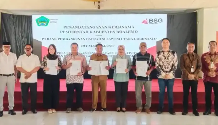 Luncurkan KUR “Bohusami Bakobong”, Bank SulutGo  Teken PKS Dengan Pemkab Boalemo