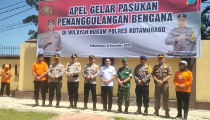 Pemkot Kotamobagu Bersama Polres dan Dandim 1303 Lakukan Apel Bersama Kesiapsiagaan Bencana