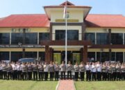 Kapolres AKBP Irwanto Dampingi Wakapolda Sulut Saat Apel Di Mapolres Kotamobagu