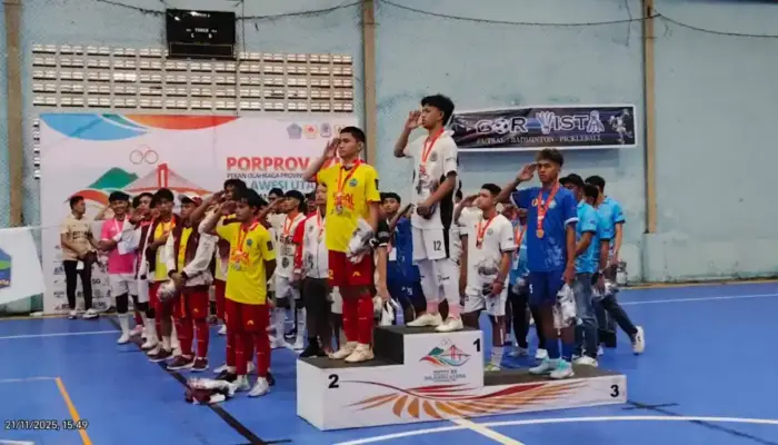 Tampil Perkasa! Manado Bungkam Minut 7-0 di Final Futsal Porprov XII Sulut