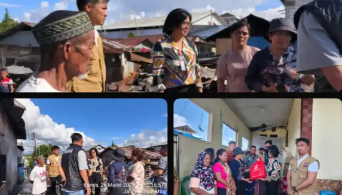 14 KK Korban Kebakaran di Singkil Wawonasa Terima Bantuan BPBD