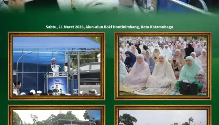 Wali Kota Weny Gaib Bersama Forkopimda Kotamobagu Sholat Idul Fitri di Lapangan Boki Hotinimbang