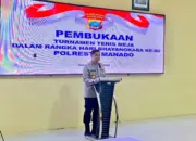 Pererat Soliditas, Polresta Manado Gelar Turnamen Tenis Meja Piala Kapolresta